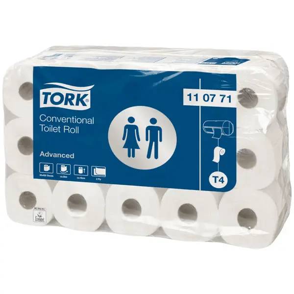 Ein Bild von Tork Advanced T4 Toilettenpapier weiß - 2-lagig