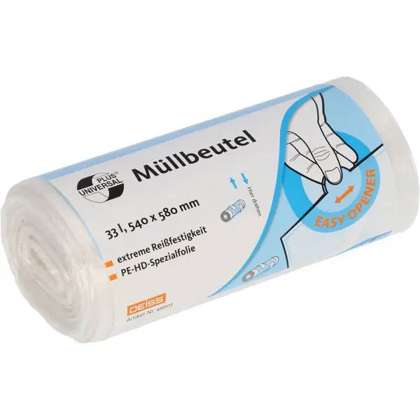 Deiss Universal Plus Müllbeutel 33 Liter - transparent