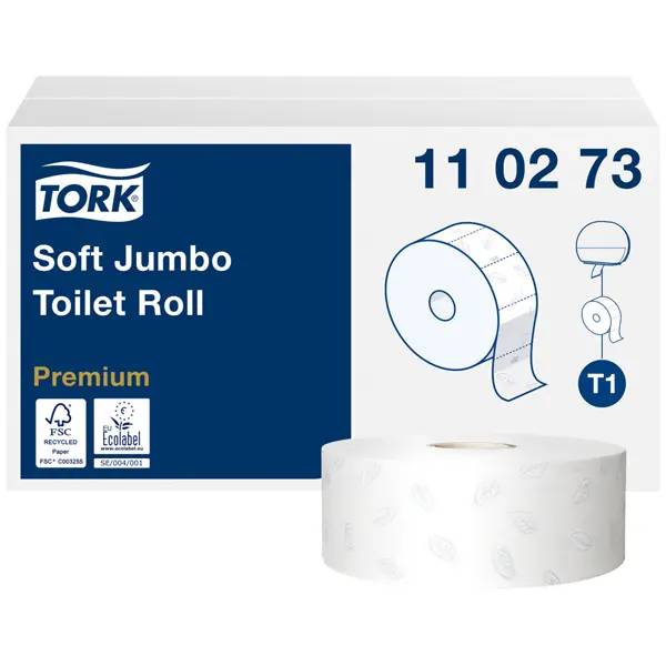 Ein Bild von Tork Premium weiches T1 Jumbo-Toilettenpapier hochweiß - 6 Rollen