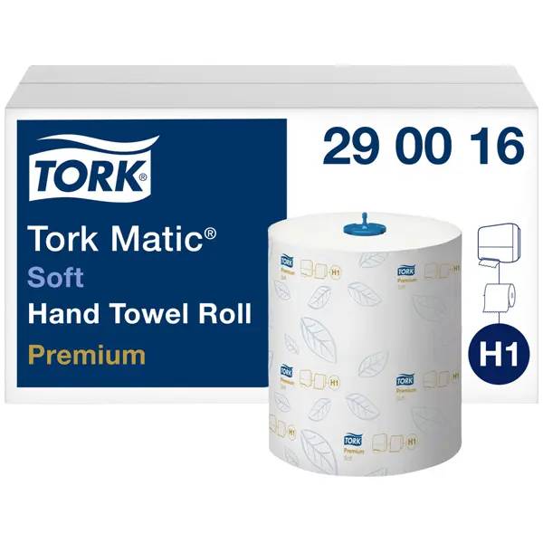 Ein Bild von Tork Matic Premium H1 Handtuchrolle hochweiß - 21 cm