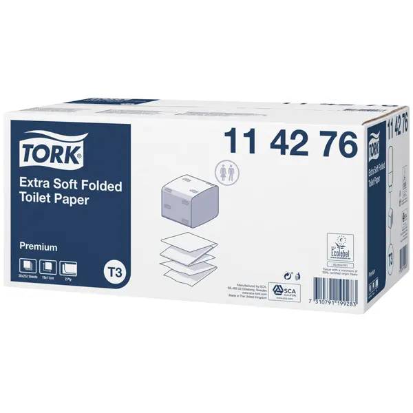 Tork extra weiches T3 Einzelblatt-Toilettenpapier hochweiß - 2-lagig