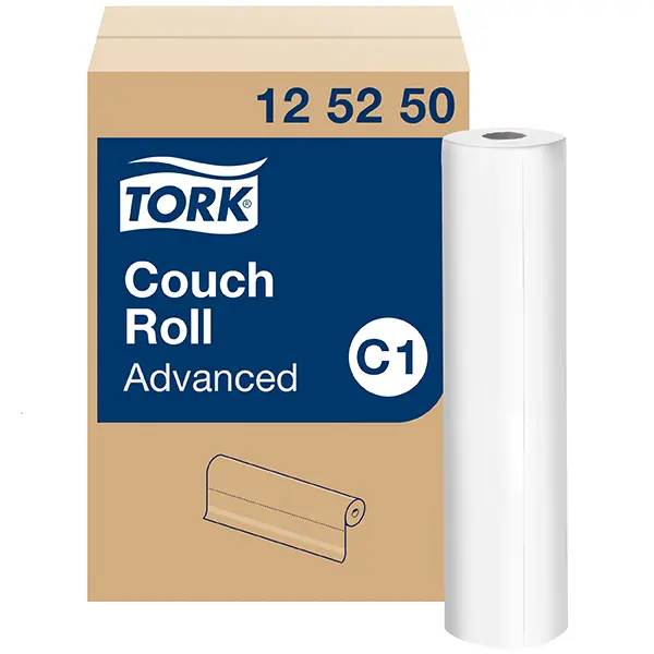 Ein Bild von Tork Advanced C1 Liegenabdeckung hochweiß - 50 cm