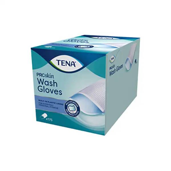 Ein Bild von Tena PROskin Wash Gloves Waschhandschuh - ohne Folie