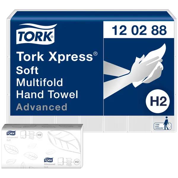 Ein Bild von Tork Xpress Multifold H2 Falthandtuch weiß - 21x34 cm