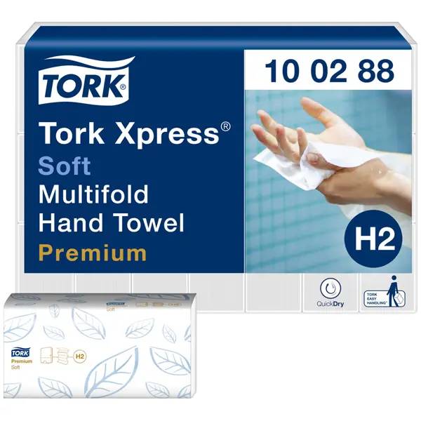 Ein Bild von Tork Xpress Multifold H2 Falthandtuch weiß - 21x34 cm