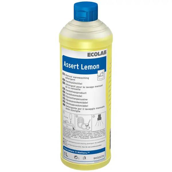 Ein Bild von Ecolab Assert Lemon manuelles Spülmittel - 1 Liter