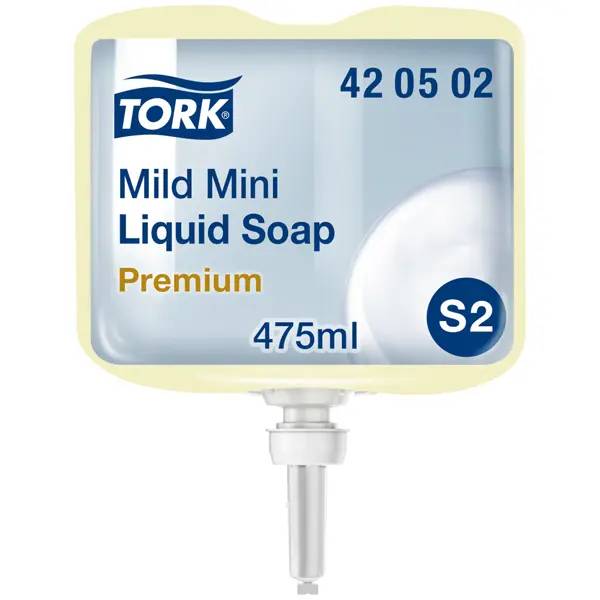 Ein Bild von Tork S2 milde Mini Flüssigseife - 8x475 ml