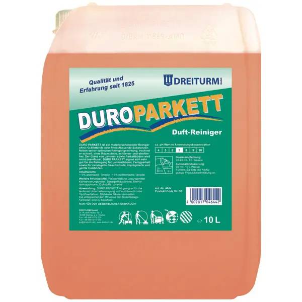 Ein Bild von Dreiturm DURO PARKETT Duftreiniger für Parkett & Laminat - 10 Liter