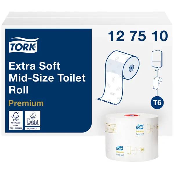 Ein Bild von Tork Premium extra weiches T6 Toilettenpapier hochweiß - 3-lagig