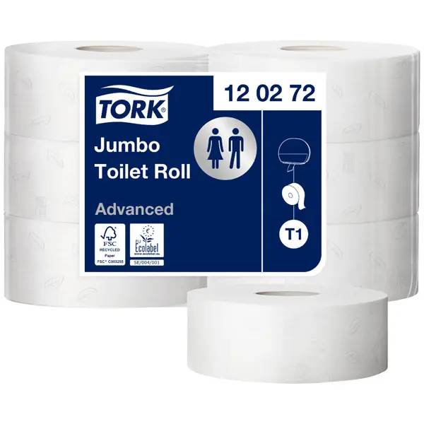 Ein Bild von Tork T1 Jumbo-Toilettenpapier naturweiß - 2-lagig