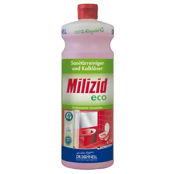 Ein Bild von Dr. Schnell Milizid eco Sanitärreiniger & Kalklöser - 1 Liter