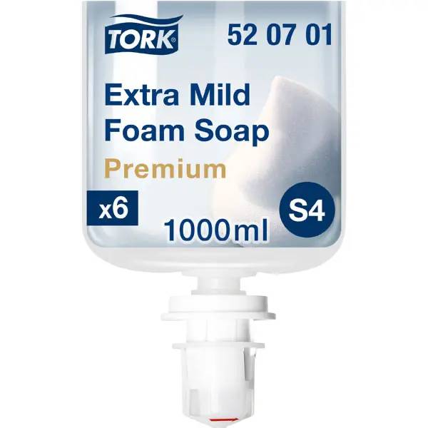 Ein Bild von Tork S4 extra milde Schaumseife unparfümiert - 6x1 Liter