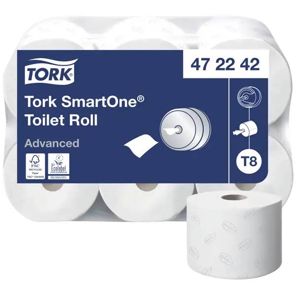 Ein Bild von Tork Advanced SmartOne T8 Toilettenpapier weiß - 2-lagig