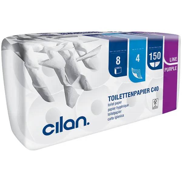 Cilan purple-line C40 Toilettenpapier hochweiß - 4-lagig