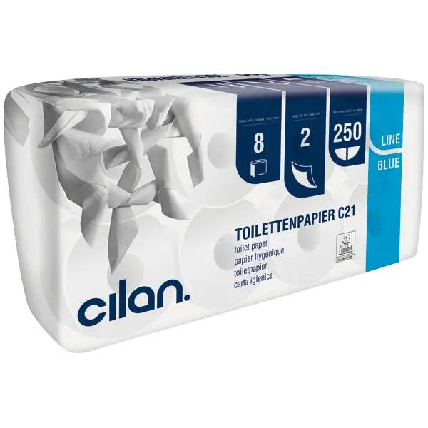 Ein Bild von Cilan blue-line C21 Toilettenpapier hochweiß - 2-lagig