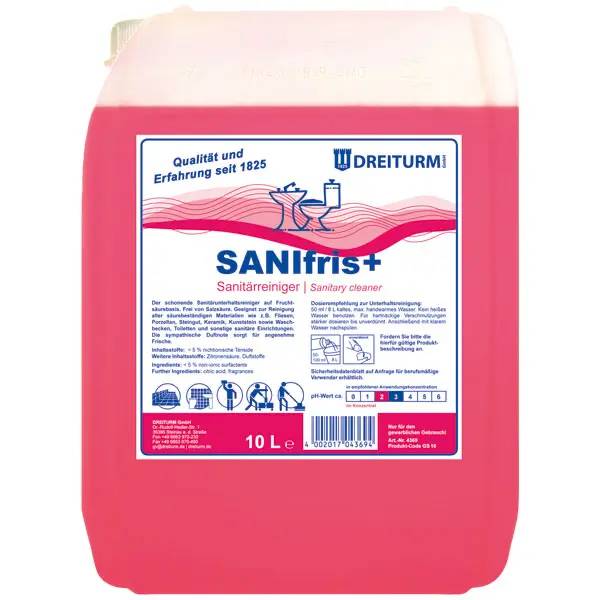 Ein Bild von Dreiturm SANIfris+ Sanitärreiniger - 10 Liter