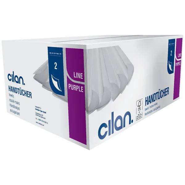 Cilan purple-line H20 Falthandtuch weiß - 23x25 cm