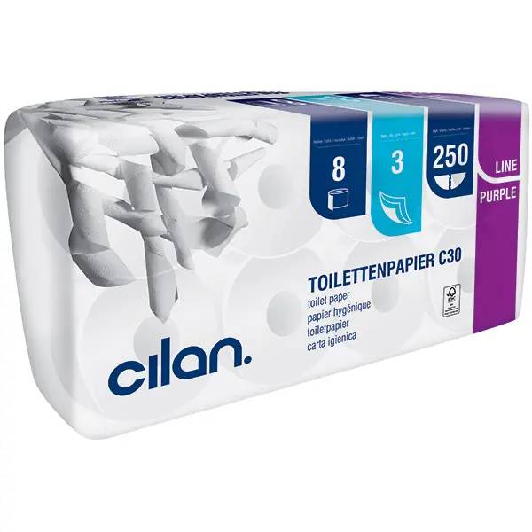 Cilan purple-line C30 Toilettenpapier hochweiß - 3-lagig