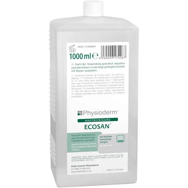 Ein Bild von Greven Physioderm Ecosan Hautreiniger (Hartflasche) - 1 Liter