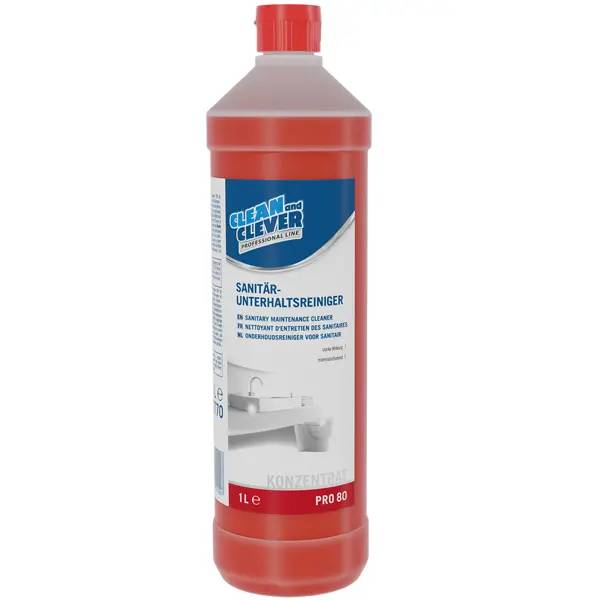 Ein Bild von CLEAN and CLEVER PROFESSIONAL Sanitärreiniger PRO80 - 1 Liter