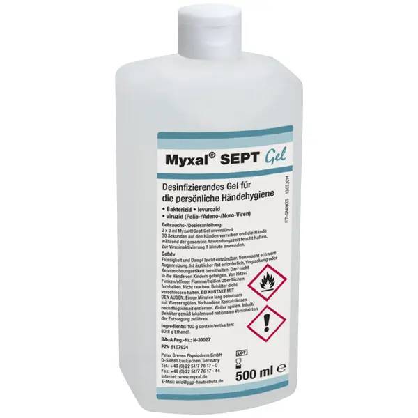 Ein Bild von Greven Physioderm Myxal SEPT Gel Händedesinfektion - 500 ml