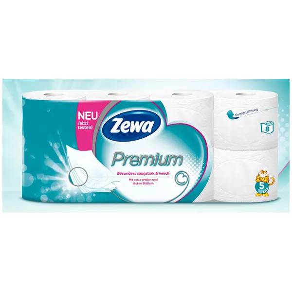 Zewa Premium Toilettenpapier weiß - 5-lagig