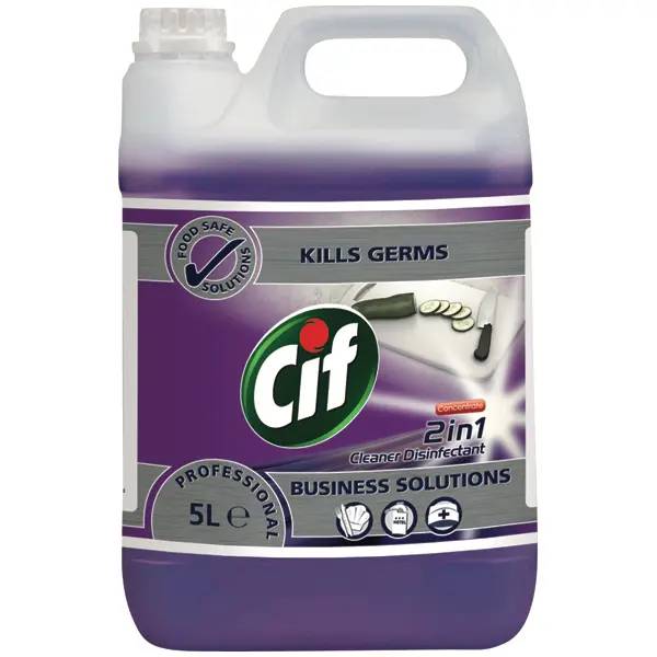 Ein Bild von Diversey Cif Professional 2in1 Desinfektionsreiniger - 5 Liter