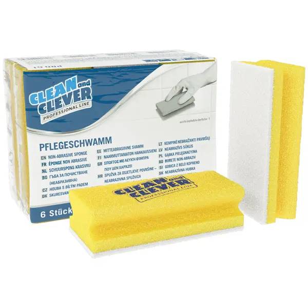 CLEAN and CLEVER PROFESSIONAL Pflegeschwamm PRO61 - gelb/weiß