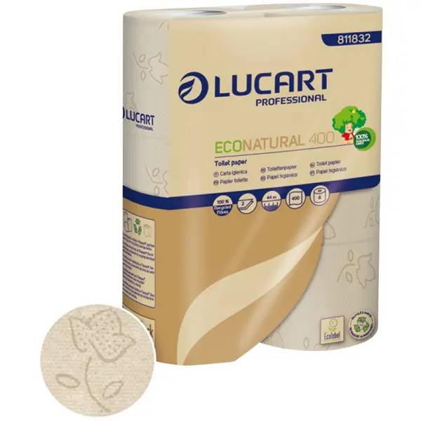 Ein Bild von Lucart EcoNatural 400 Toilettenpapier havana - 2-lagig