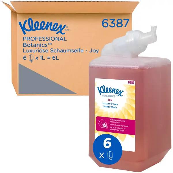 Ein Bild von Kleenex Botanics luxuriöse Schaumseife Joy - 1 Liter