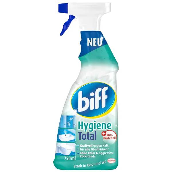 Ein Bild von Biff Hygiene Total Bad-/WC Oberflächenreiniger - 750 ml