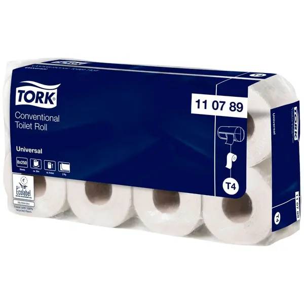 Ein Bild von Tork Universal T4 Kleinrollen-Toilettenpapier weiß - 2-lagig