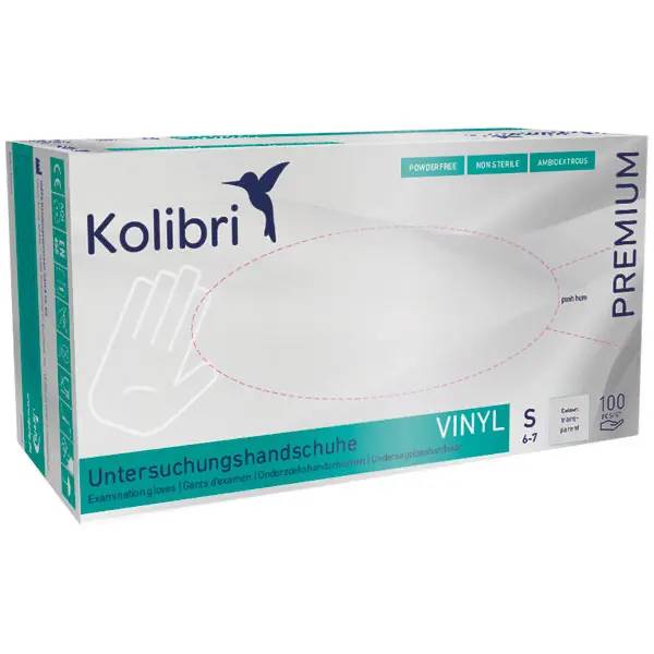 Kolibri PREMIUM Untersuchungshandschuhe Vinyl - S