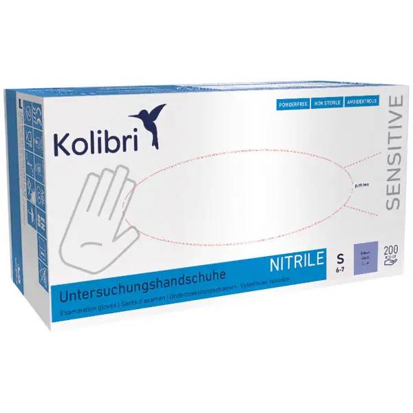 Kolibri Sensitive Untersuchungshandschuhe Nitril - S