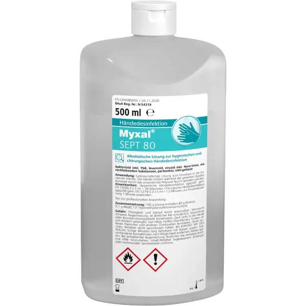 Ein Bild von Greven MYXAL SEPT 80 Händedesinfektionsmittel - 500 ml