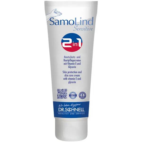 Ein Bild von Dr. Schnell SamoLind Sensitive 2in1 Hautschutz- & Hautpflegecreme - 50 ml