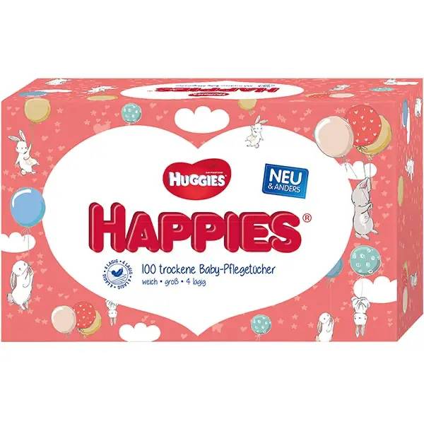 Ein Bild von Huggies Happies Pflegetücher - 4-lagig