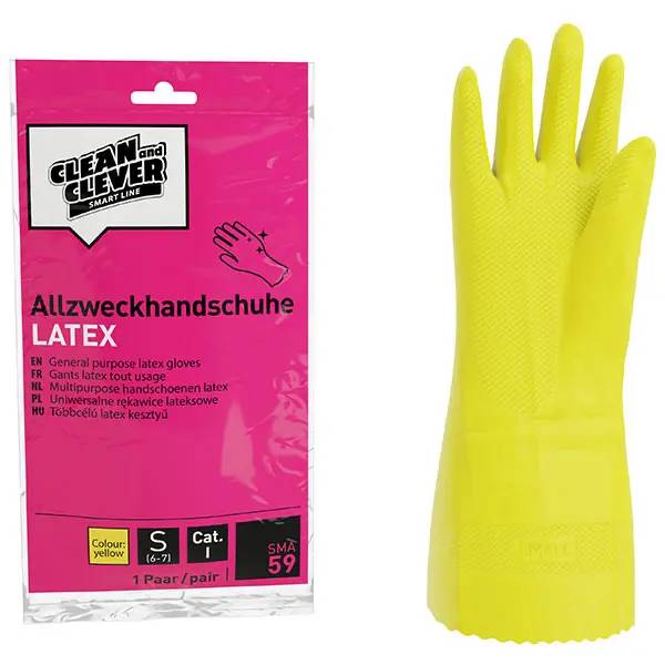 Ein Bild von CLEAN and CLEVER SMART Allzweckhandschuhe Latex SMA59 - S