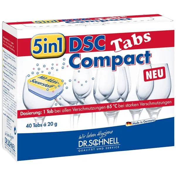 Ein Bild von Dr. Schnell DSC Tabs Compact 5in1 Spülmaschinentabs - 40 Tabs