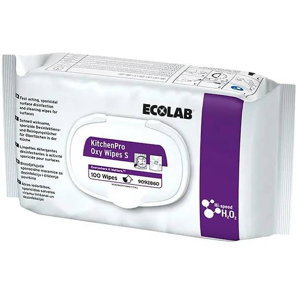 Ecolab KitchenPro Oxy Wipes S Desinfektionstücher - 100 Tücher