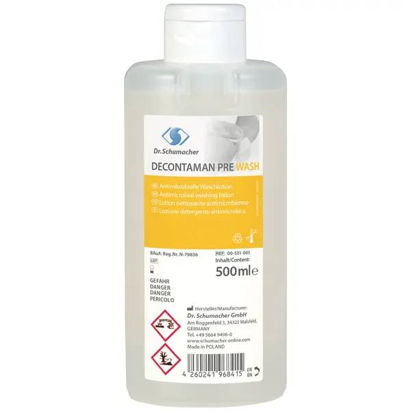 Ein Bild von Dr. Schumacher Decontaman Pre Wash antimikrobielle Waschlotion - 500 ml