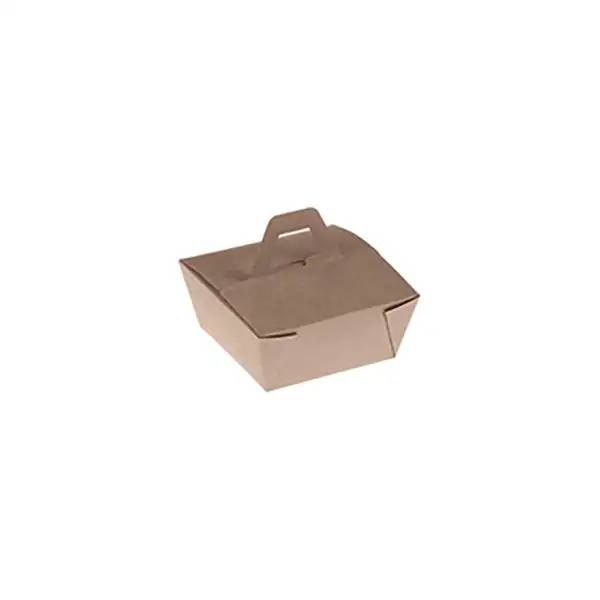 naturesse Bamboo Food-Box mit Henkel braun - 11 x 11 x 6,5 cm