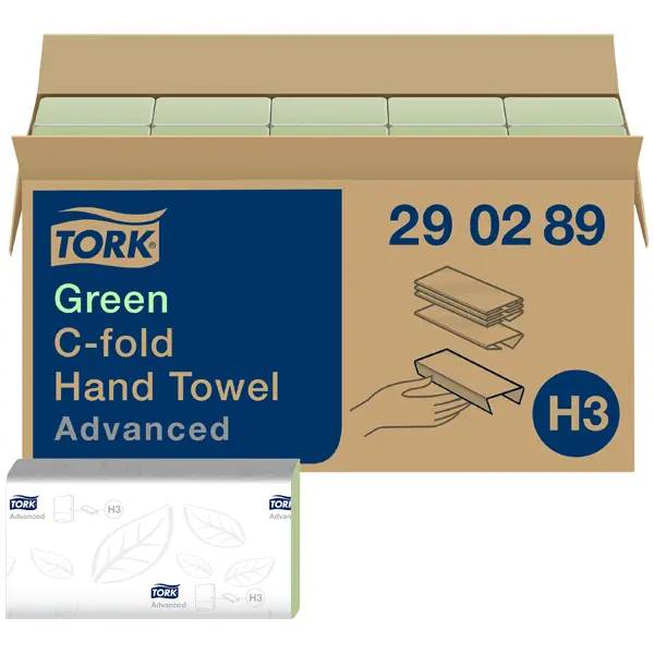 Ein Bild von Tork Advanced H3 Falthandtuch grün - 25x41 cm