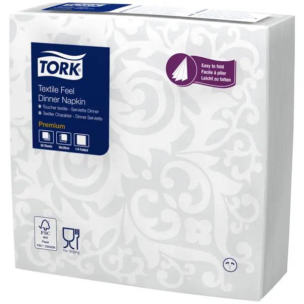 Ein Bild von Tork Premium Serviette Elegance - elegance weiß