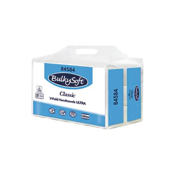 Ein Bild von BulkySoft BulkySoft classic ultra Falthandtuch weiß - 21x24 cm