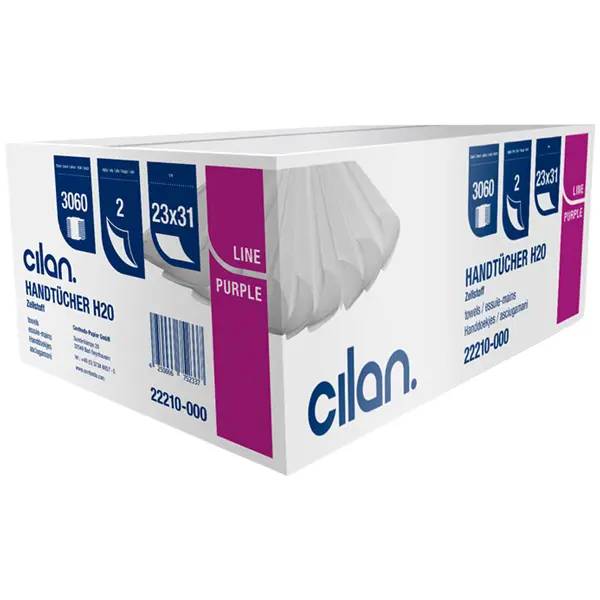 Ein Bild von Cilan purple-line Tissue H20 Falthandtuch hochweiß - 23x31 cm