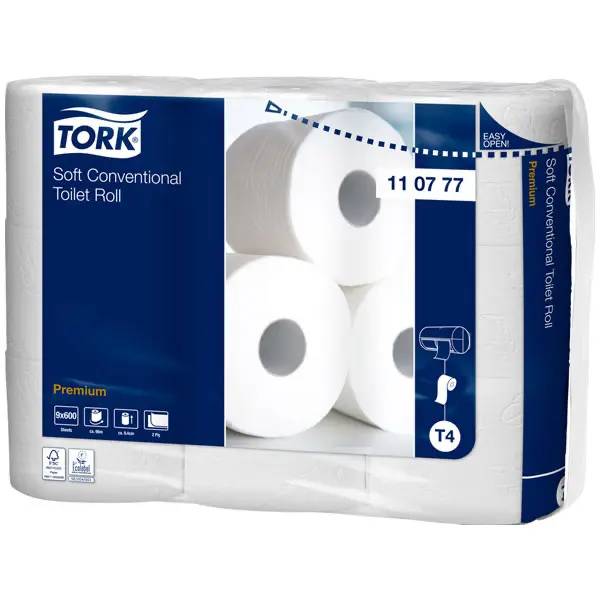 Ein Bild von Tork Weiches Kleinrollen Toilettenpapier Premium - 54 Rollen