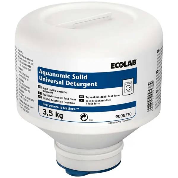 Ein Bild von Ecolab Aquanomic Solid Universal Detergent Waschmittel - 3,5 kg