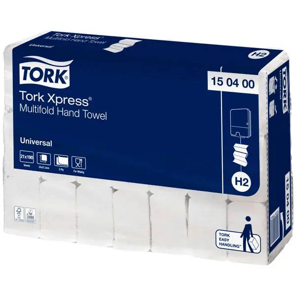 Ein Bild von Tork Xpress Multifold H2 Falthandtuch weiß - 21,3x24 cm