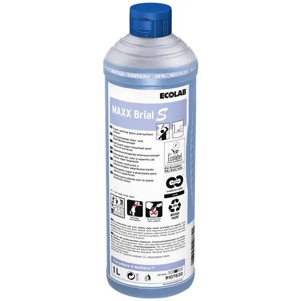 Ein Bild von Ecolab MAXX Brial S Glas- & Oberflächenreiniger - 1 Liter